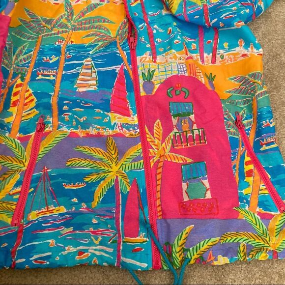 Vintage Ken Done 1990 windbreaker Jacket Turquoise Blue Pink size small - Picture 12 of 12